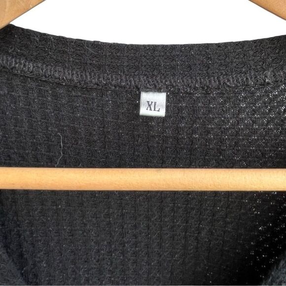 🌴 Black Waffle Knit Twist-Front Tank Top – Size XL - Picture 9 of 12